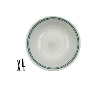 Set of 4 Corelle Rosemarie Fruit / Dessert Bowls – Double Green Bands